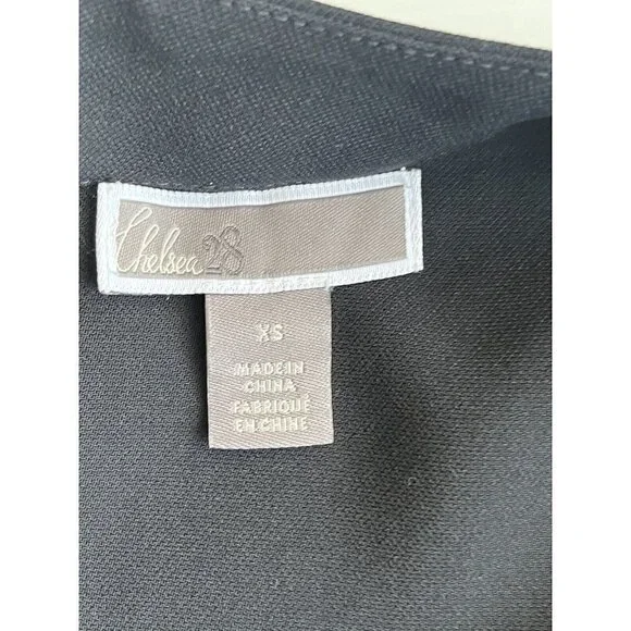 Chelsea28 Womens Black Ruffle Sleeve Bateau neck Shift Dress Size XS - Picture 4 of 16